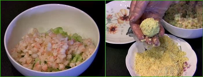 с креветками и огурцом