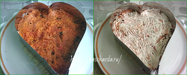 морковный слой промазать соусом