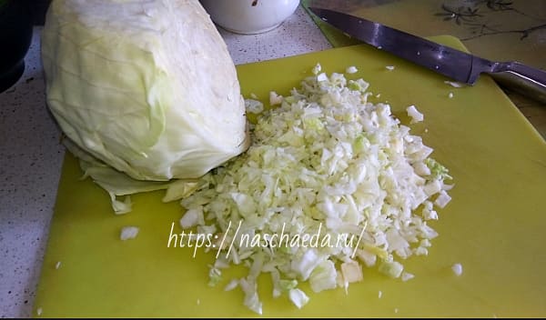порезать капусту кубиками