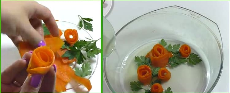 Цветки из моркови