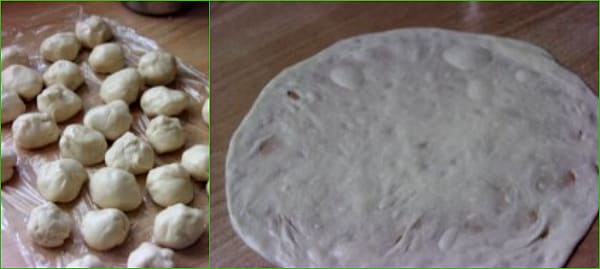 растянуть лепешку