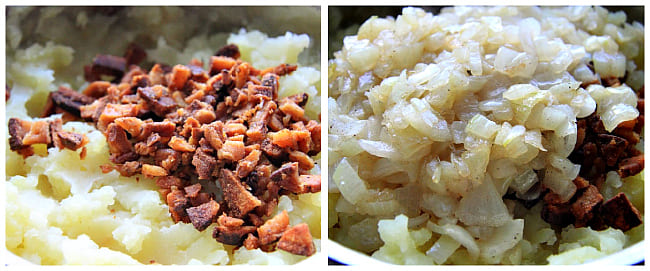 шкварки с пюре