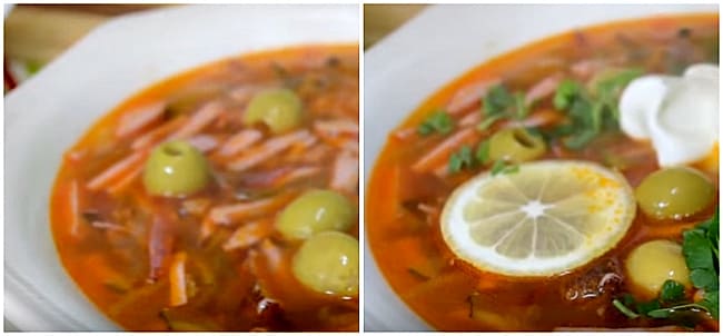 маслины и лимон в супе