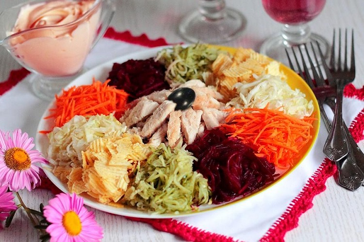 С курицей и чипсами