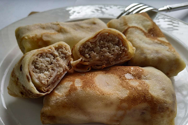 Блины с мясным фаршем
